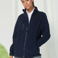 Navy - Side - Henbury Unisex Adult Recycled Polyester Fleece Jacket