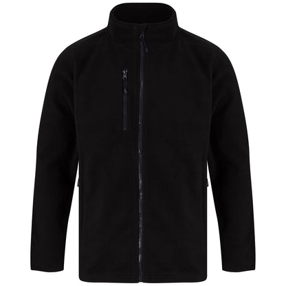 Black - Front - Henbury Unisex Adult Recycled Polyester Fleece Jacket