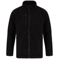 Black - Front - Henbury Unisex Adult Recycled Polyester Fleece Jacket