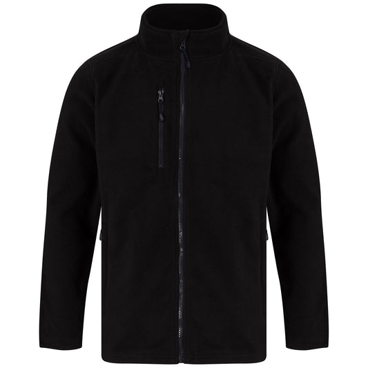 Black - Front - Henbury Unisex Adult Recycled Polyester Fleece Jacket