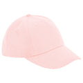 Powder Pink - Front - Beechfield Childrens-Kids Organic Cotton 5 Panel Baseball Cap