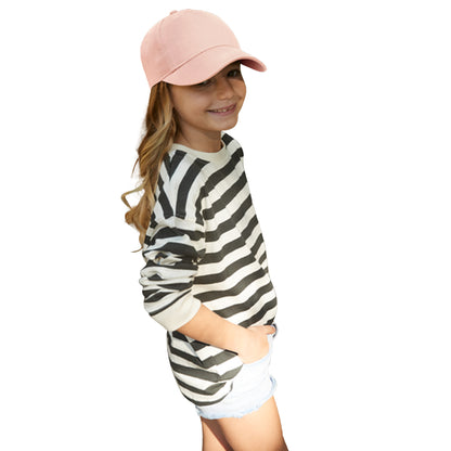 Powder Pink - Back - Beechfield Childrens-Kids Organic Cotton 5 Panel Baseball Cap