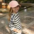 Powder Pink - Side - Beechfield Childrens-Kids Organic Cotton 5 Panel Baseball Cap