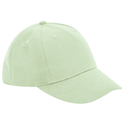 Pistachio - Front - Beechfield Childrens-Kids Organic Cotton 5 Panel Baseball Cap