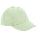 Pistachio - Front - Beechfield Childrens-Kids Organic Cotton 5 Panel Baseball Cap