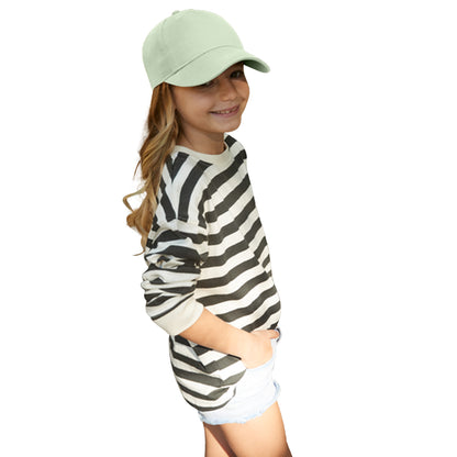 Pistachio - Back - Beechfield Childrens-Kids Organic Cotton 5 Panel Baseball Cap