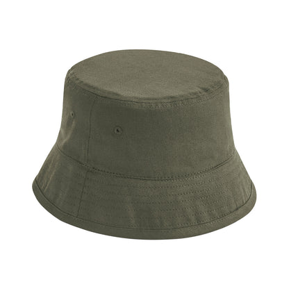 Olive Green - Front - Beechfield Unisex Adult Organic Cotton Bucket Hat