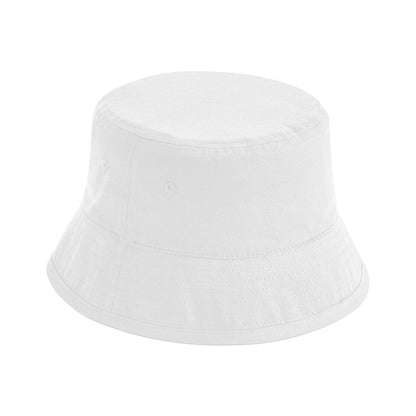 White - Front - Beechfield Unisex Adult Organic Cotton Bucket Hat