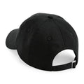 Black - Back - Beechfield Unisex Adult Organic Cotton 5 Panel Baseball Cap