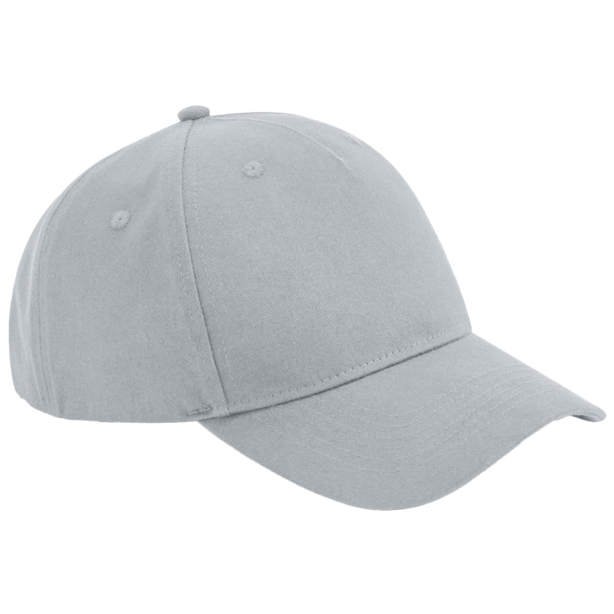 Light Grey - Front - Beechfield Unisex Adult Organic Cotton 5 Panel Baseball Cap