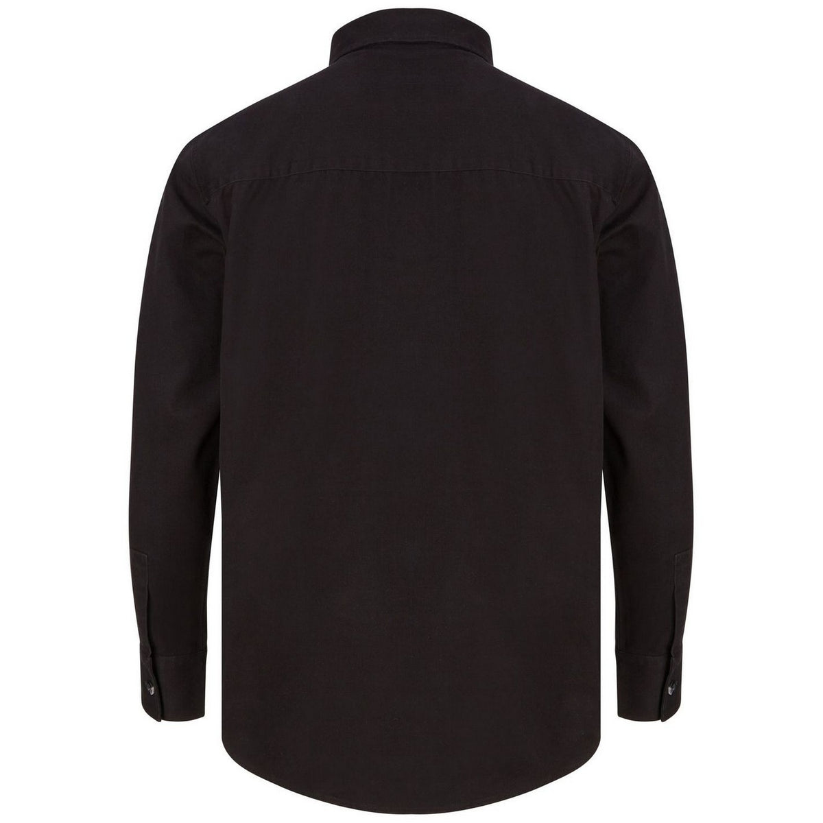 Black - Back - Front Row Unisex Adult Cotton Drill Overshirt