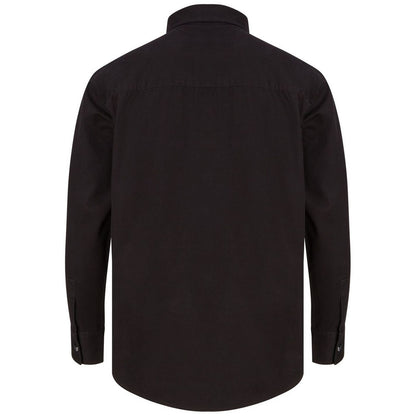 Black - Back - Front Row Unisex Adult Cotton Drill Overshirt