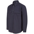 Navy - Side - Front Row Unisex Adult Cotton Drill Overshirt