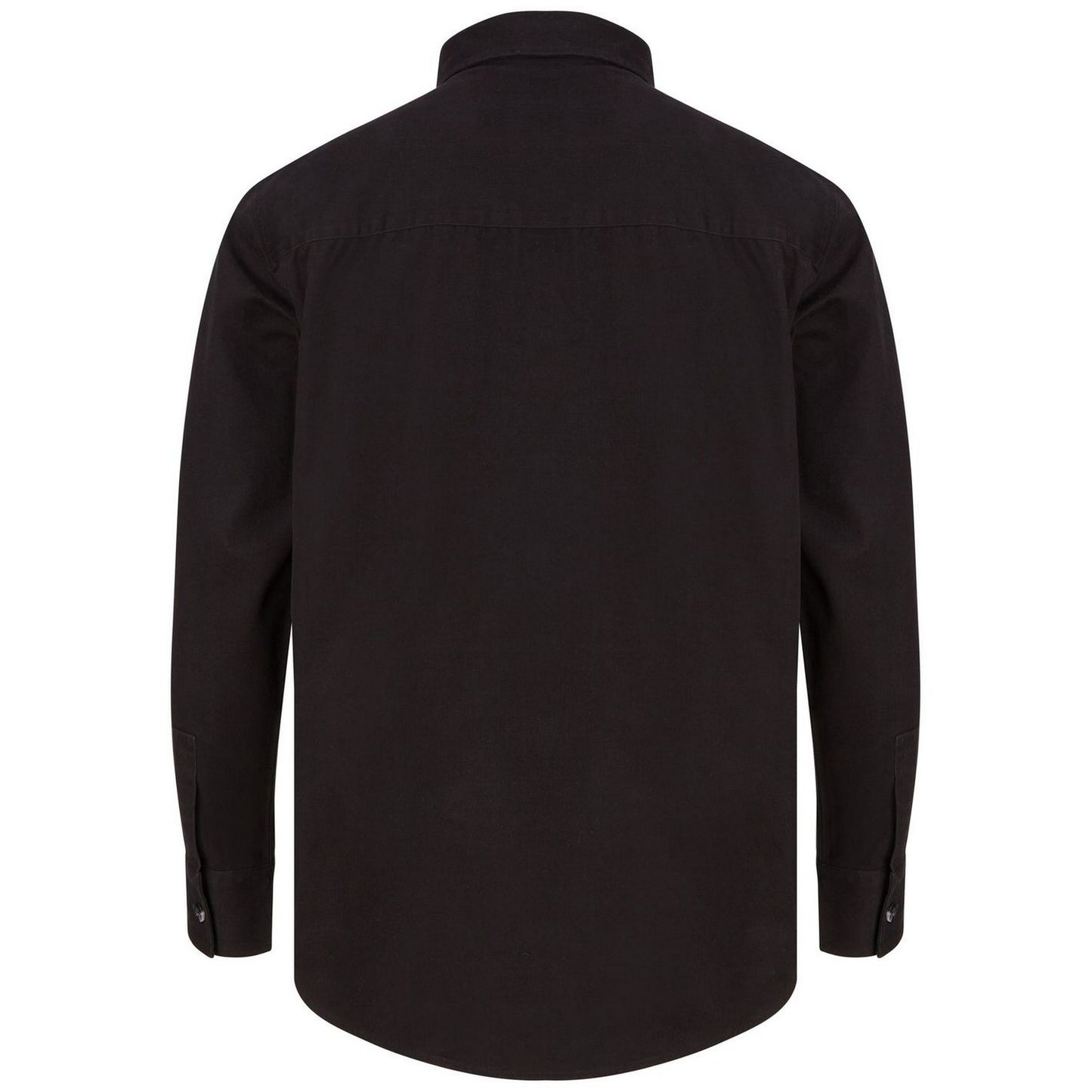 Black - Back - Front Row Unisex Adult Cotton Drill Overshirt