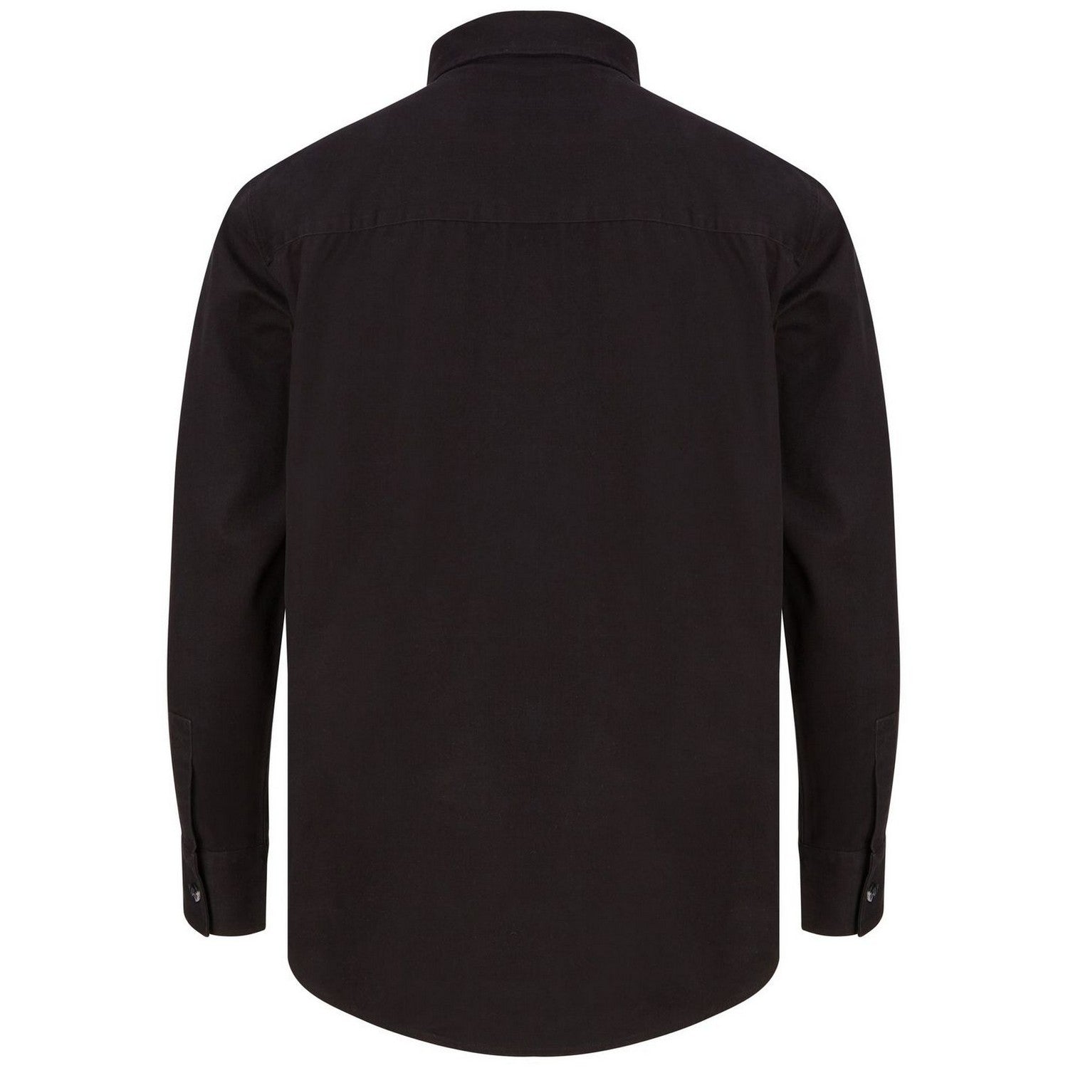 Black - Back - Front Row Unisex Adult Cotton Drill Overshirt