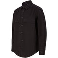 Black - Side - Front Row Unisex Adult Cotton Drill Overshirt