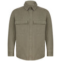 Khaki - Front - Front Row Unisex Adult Cotton Drill Overshirt