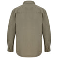 Khaki - Back - Front Row Unisex Adult Cotton Drill Overshirt