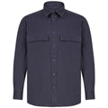Navy - Front - Front Row Unisex Adult Cotton Drill Overshirt