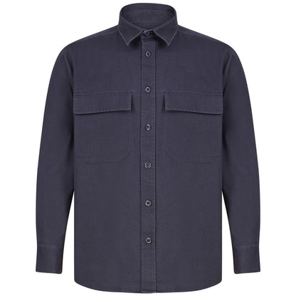 Navy - Front - Front Row Unisex Adult Cotton Drill Overshirt