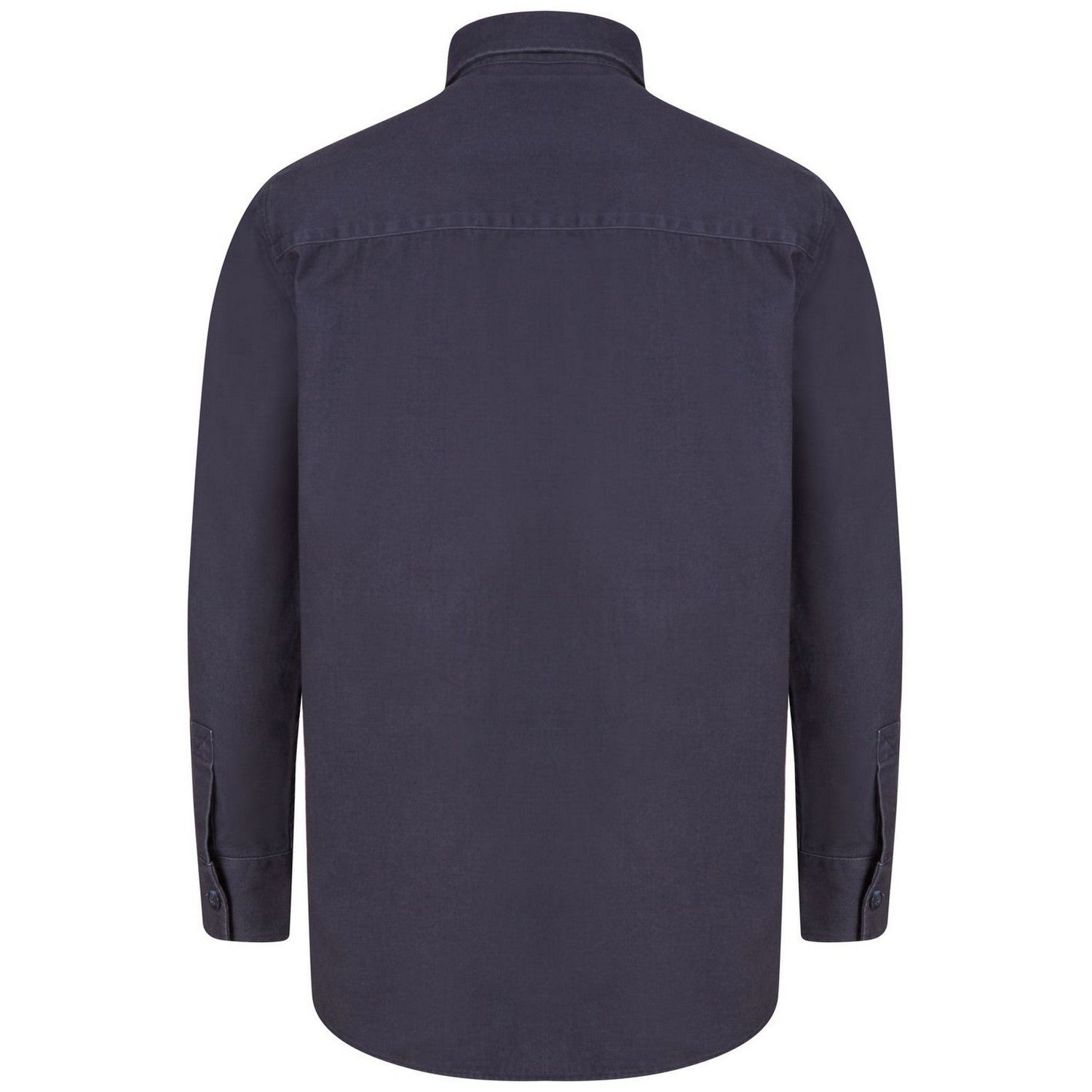 Navy - Back - Front Row Unisex Adult Cotton Drill Overshirt