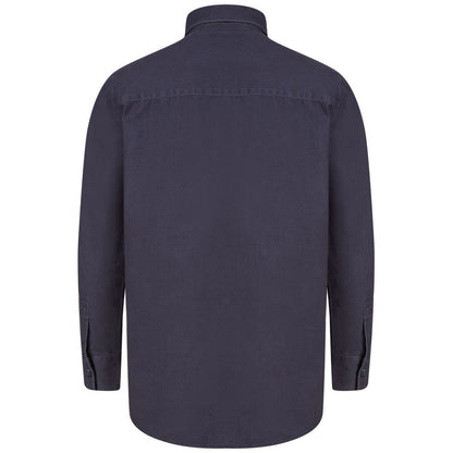Navy - Back - Front Row Unisex Adult Cotton Drill Overshirt