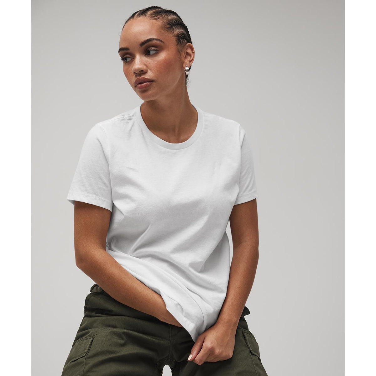 Navy - Front - Bella + Canvas Womens-Ladies Jersey Relaxed Fit T-Shirt