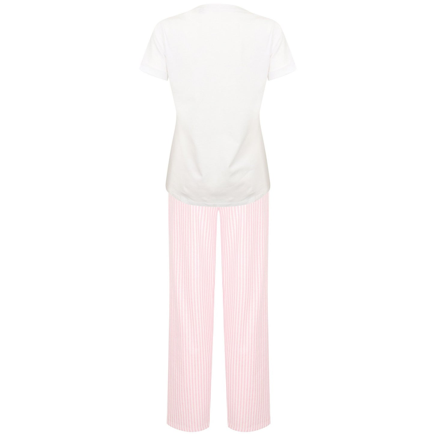 White-Pink - Back - Towel City Womens-Ladies Stripe Pyjama Set