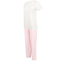White-Pink - Side - Towel City Womens-Ladies Stripe Pyjama Set