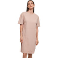 Dusk Rose - Front - Build Your Brand Womens-Ladies Organic Split Hem Oversized T-Shirt Dress