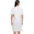 White - Back - Build Your Brand Womens-Ladies Organic Split Hem Oversized T-Shirt Dress