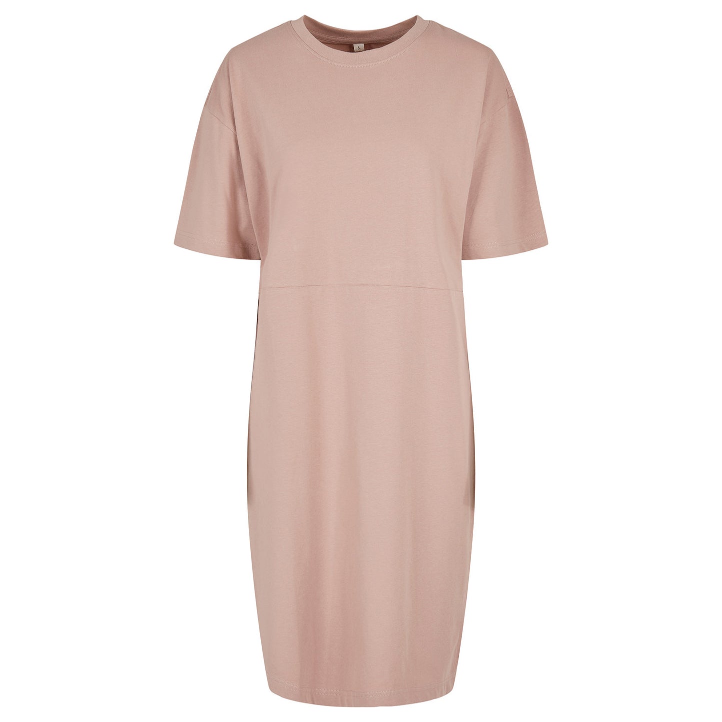 Dusk Rose - Front - Build Your Brand Womens-Ladies Organic Split Hem Oversized T-Shirt Dress