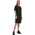 Black - Front - Build Your Brand Womens-Ladies Organic Split Hem Oversized T-Shirt Dress