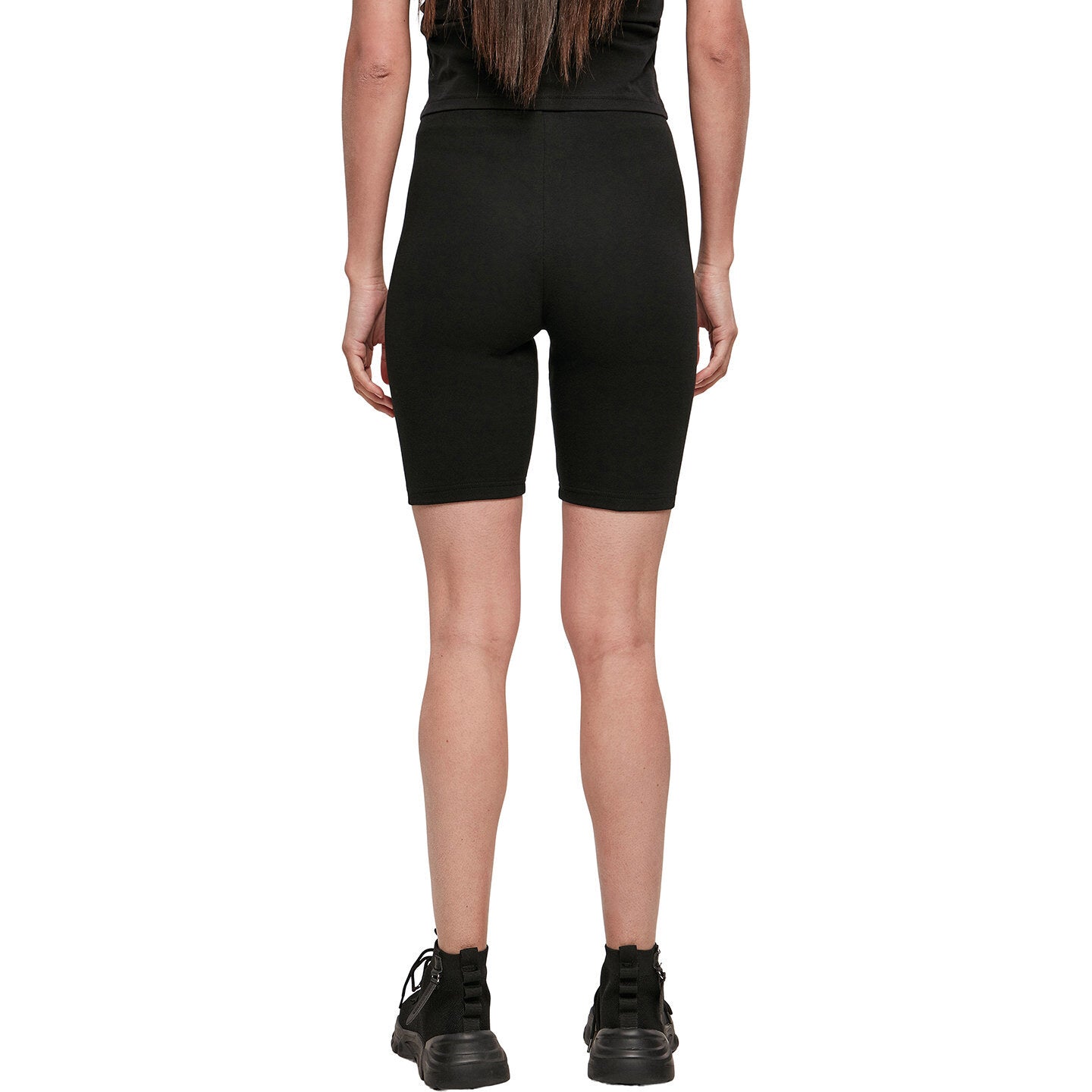 Black - Lifestyle - Build Your Brand Womens-Ladies High Waist Cycling Shorts