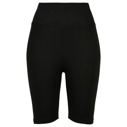 Black - Front - Build Your Brand Womens-Ladies High Waist Cycling Shorts