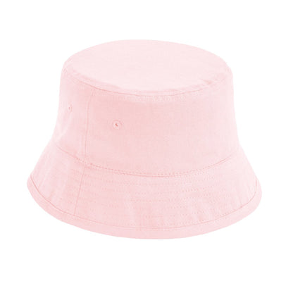 Powder Pink - Front - Beechfield Childrens-Kids Organic Cotton Bucket Hat