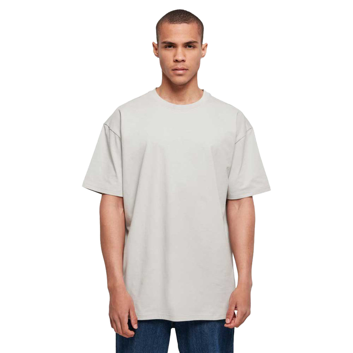 Light Asphalt - Front - Build Your Brand Mens Oversized T-Shirt