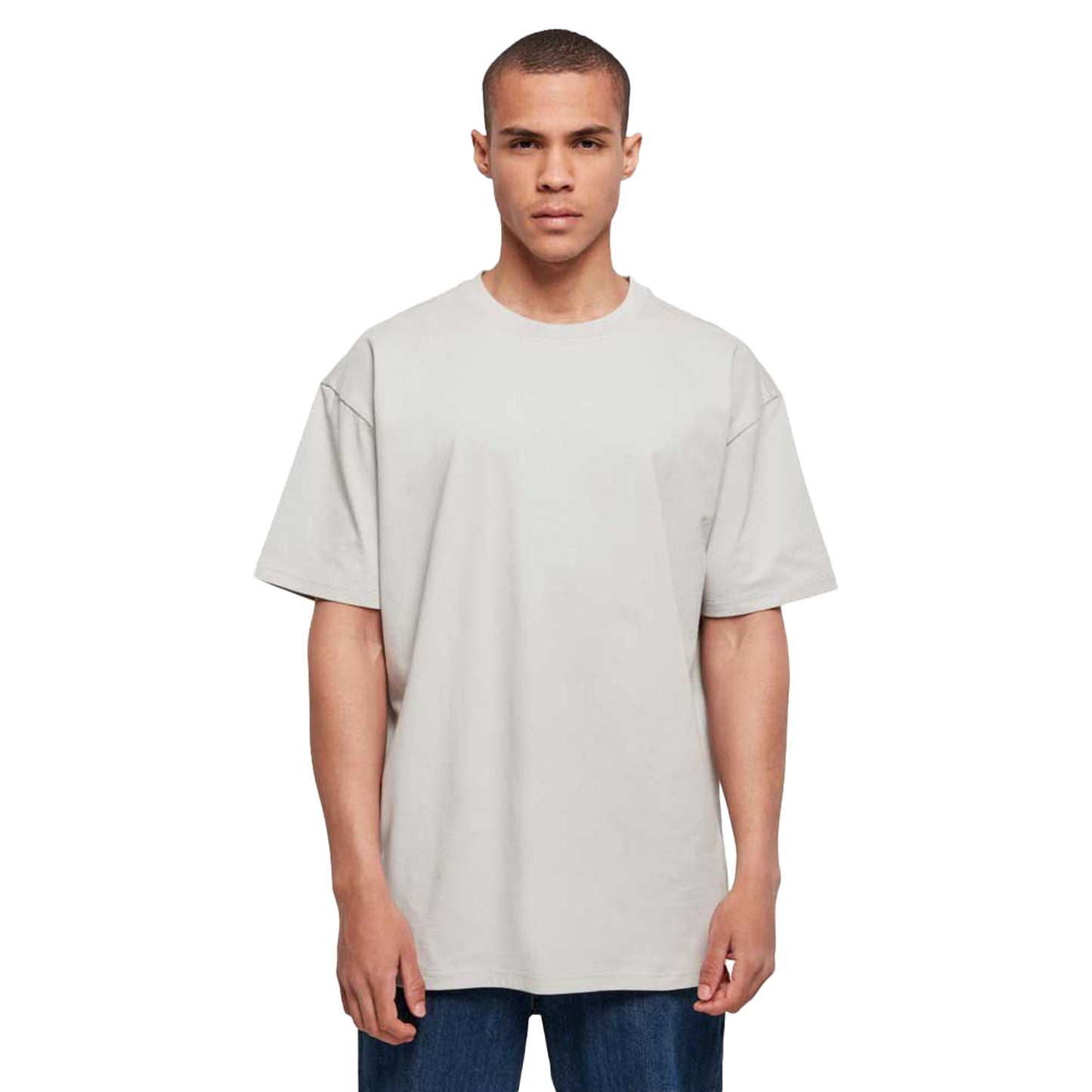 Light Asphalt - Front - Build Your Brand Mens Oversized T-Shirt