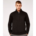 Black - Side - Kustom Kit Mens Quarter Zip Sweatshirt