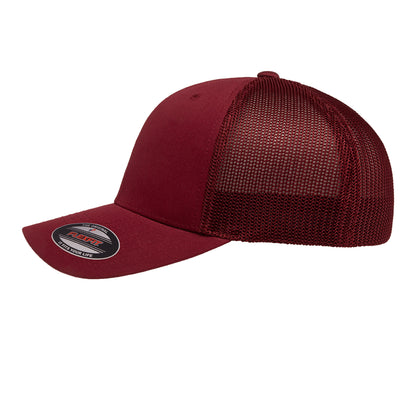 Cranberry - Back - Yupoong Unisex Adult Flexfit Mesh Trucker Cap