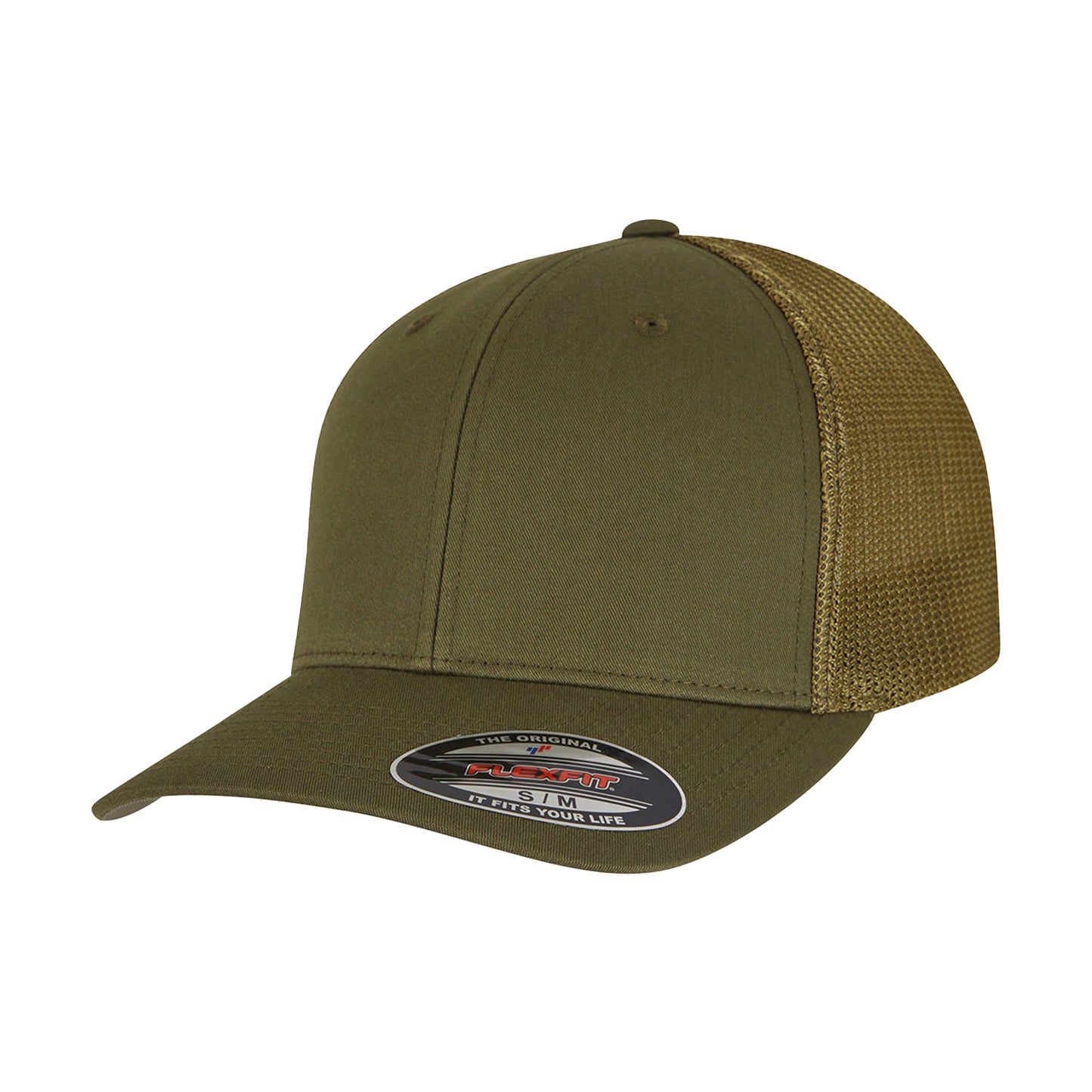Moss Green - Front - Yupoong Unisex Adult Flexfit Mesh Trucker Cap