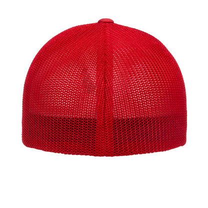 Red - Back - Yupoong Unisex Adult Flexfit Mesh Trucker Cap