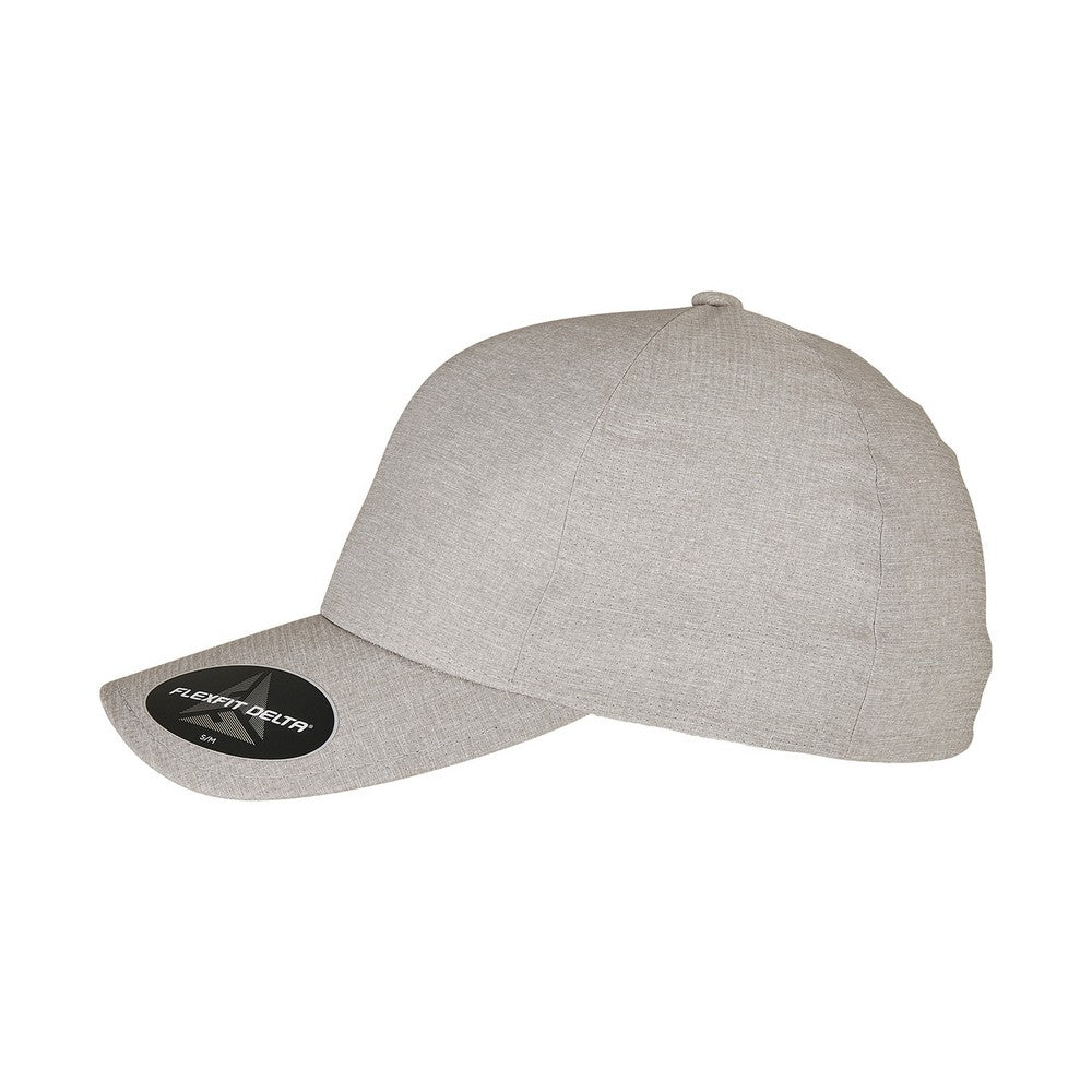 Silver - Side - Yupoong Unisex Adult Flexfit Delta Melange Carbon Baseball