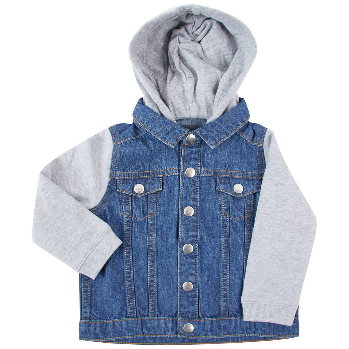 Blue - Front - Larkwood Childrens-Kids Denim Jacket