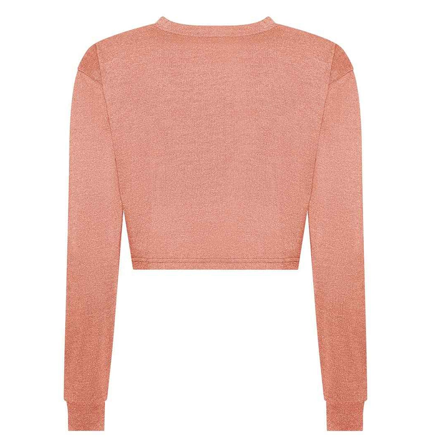 Dusty Pink - Back - Awdis Womens-Ladies Crop Triblend Long-Sleeved T-Shirt