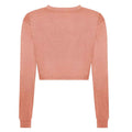 Dusty Pink - Back - Awdis Womens-Ladies Crop Triblend Long-Sleeved T-Shirt