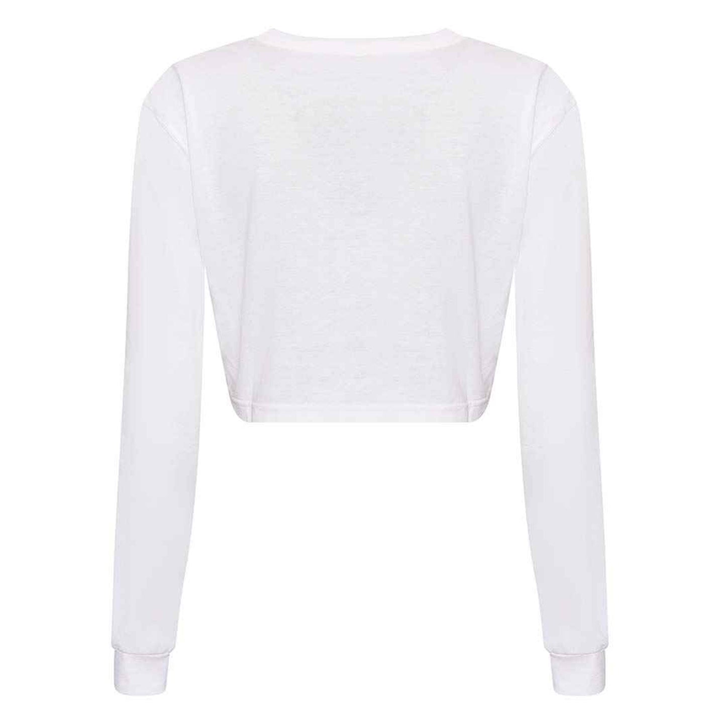 Solid White - Back - Awdis Womens-Ladies Crop Triblend Long-Sleeved T-Shirt