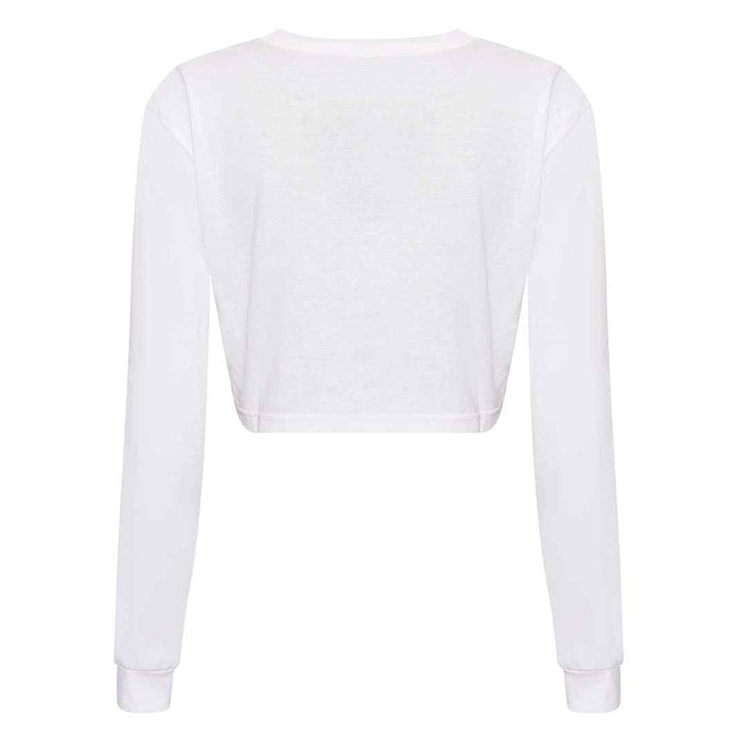 Solid White - Back - Awdis Womens-Ladies Crop Triblend Long-Sleeved T-Shirt