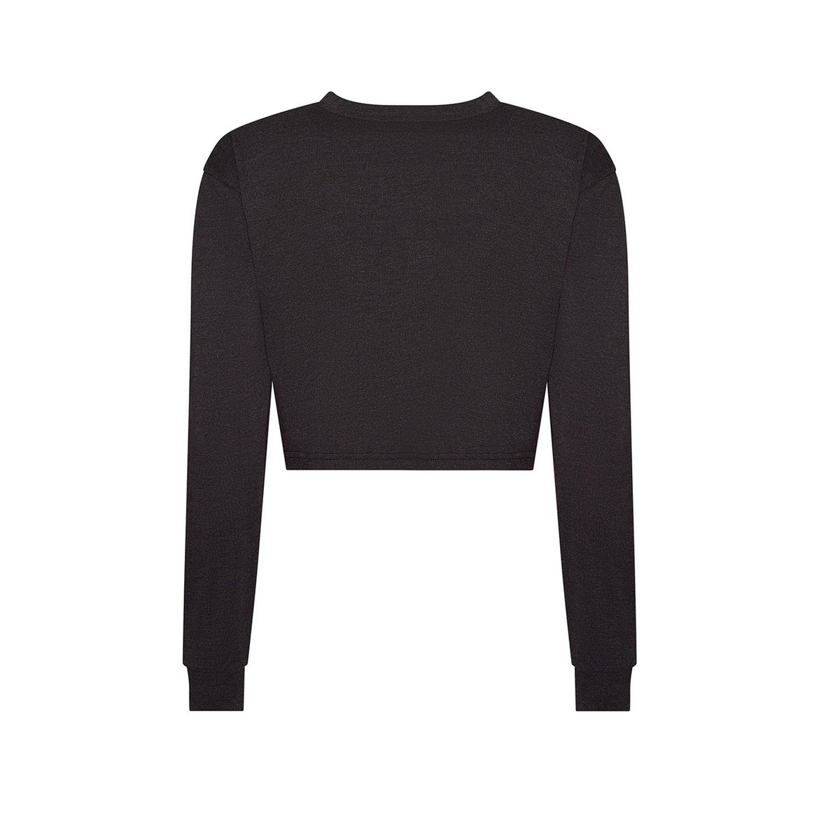 Black Heather - Back - Awdis Womens-Ladies Heather Cropped Long-Sleeved T-Shirt