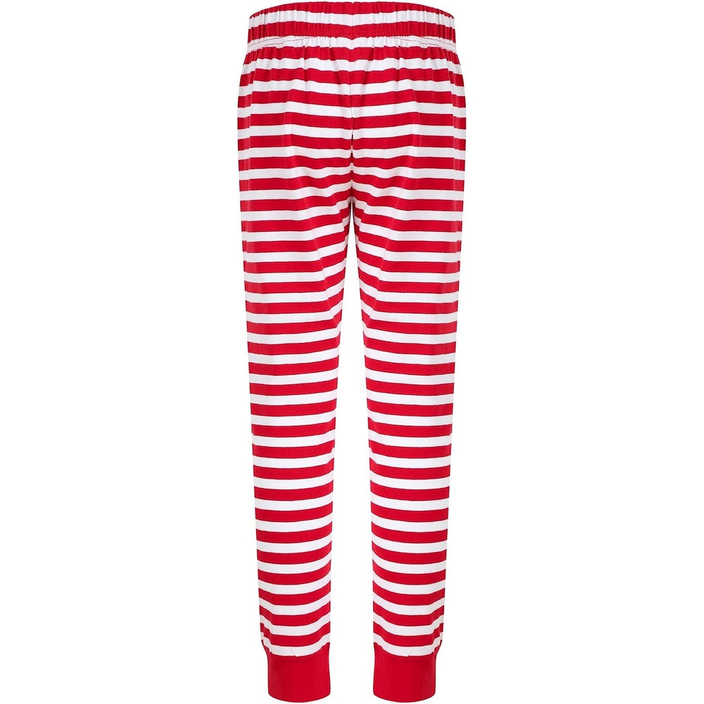 Red-White - Back - SF Childrens-Kids Stripe Cuffed Lounge Pants
